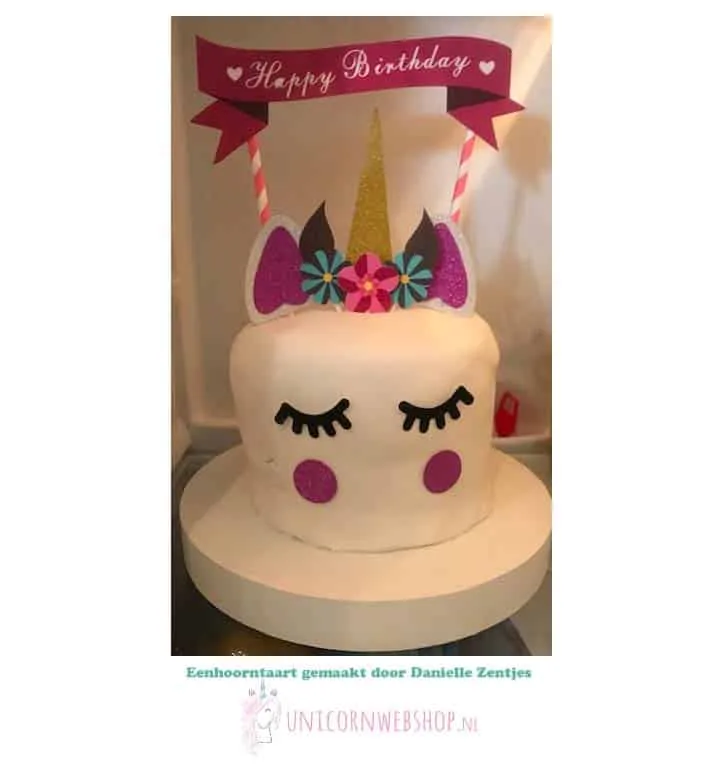 Eenhoorn taart topper Happy Birthday 11 onderdelen - Afbeelding 5