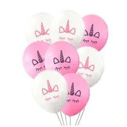 Unicon ballonnen wit en roze