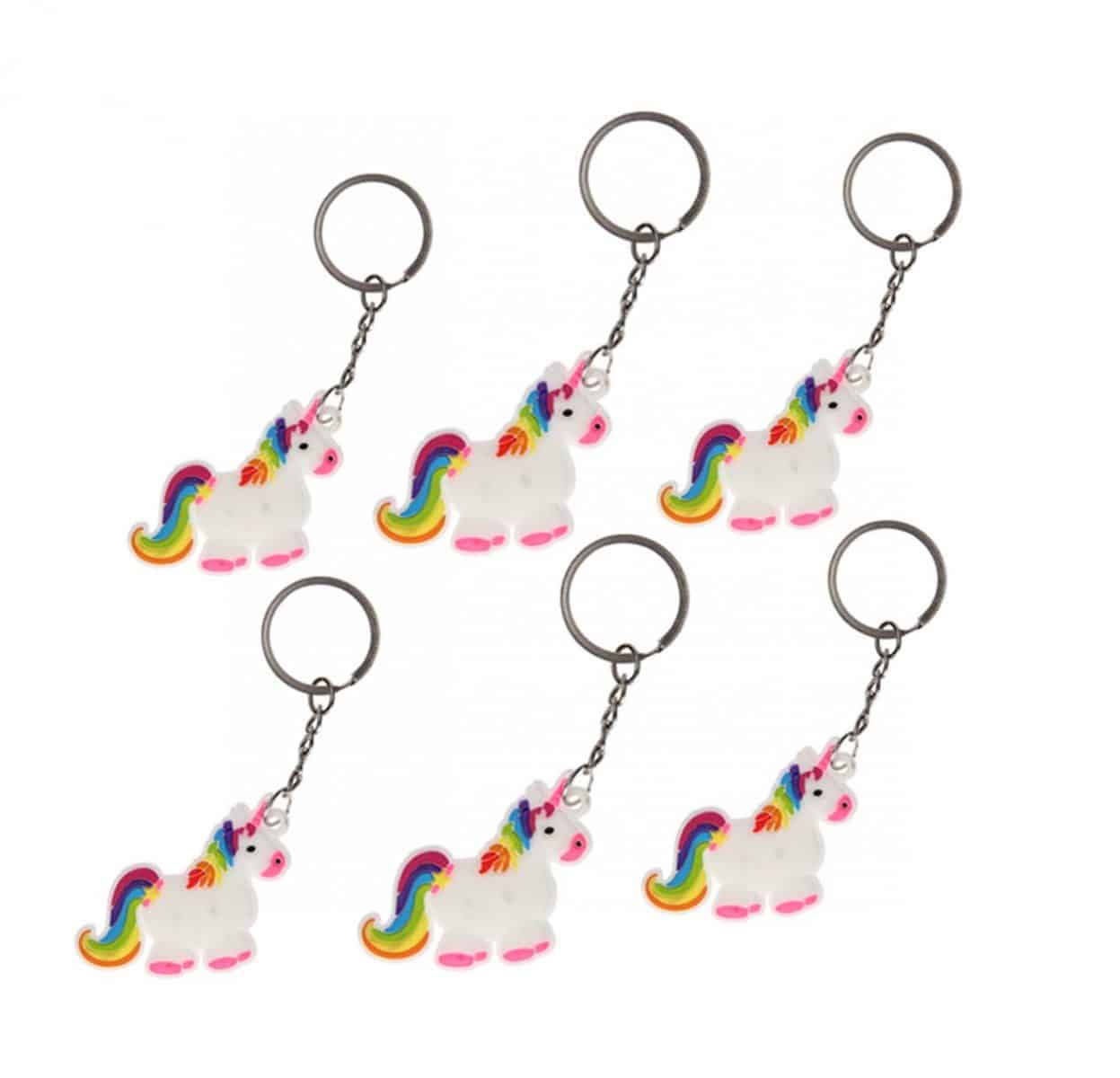 Eenhoorn sleutelhangers 6x