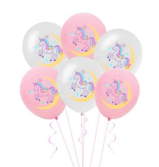 Eenhoorn ballonnen latex roze wit