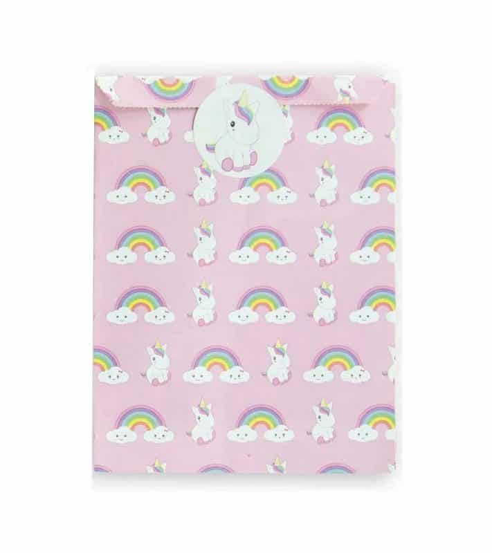 Eenhoorn kadozakjes van papier met eenhoorn stickers