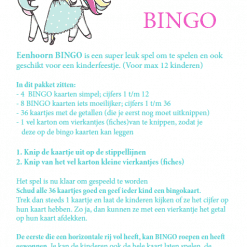 EEnhoorn bingo spel, spelend de cijfers leren