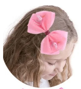 Eenhoorn haar clip strik roze - Afbeelding 2