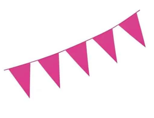 Fel roze vlaggenlijn kinderverjaardag