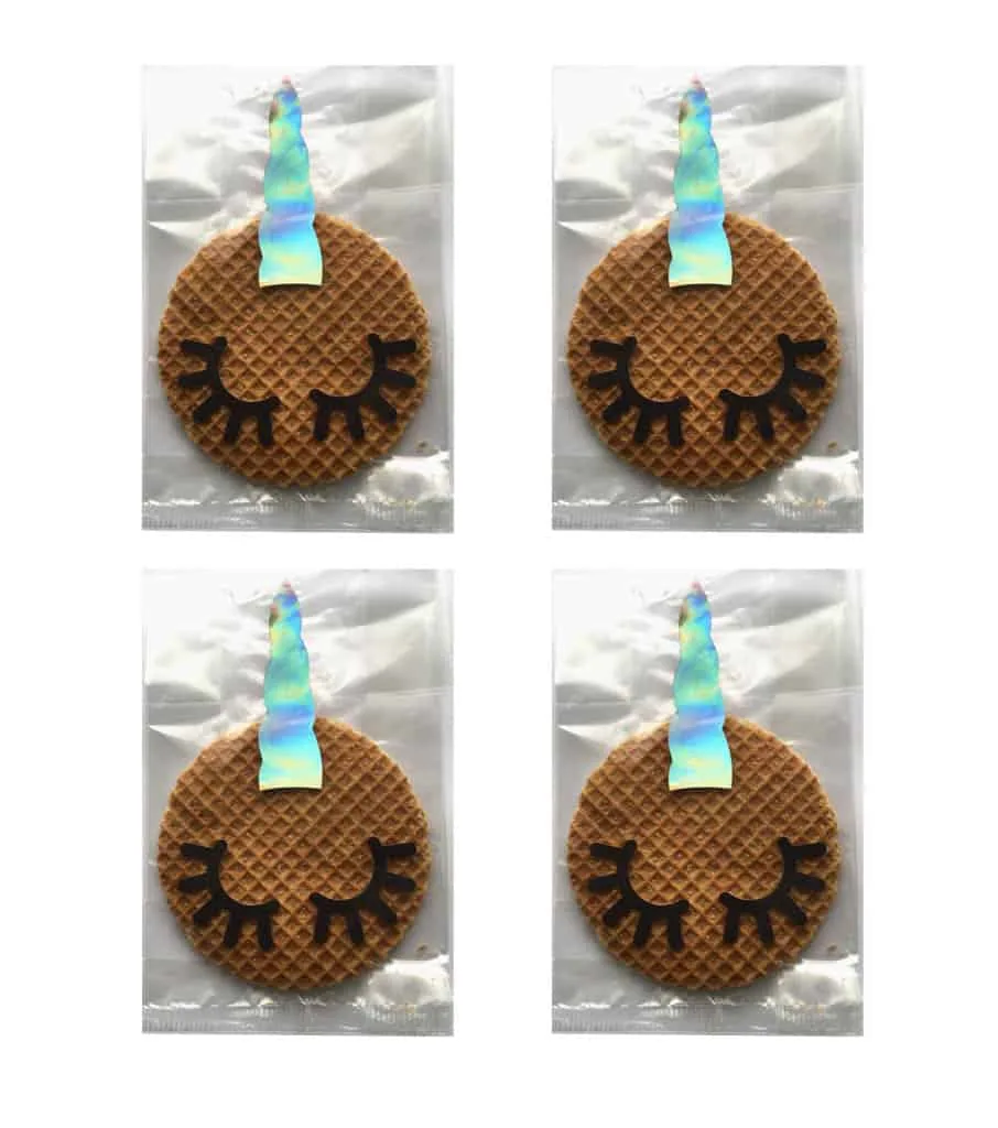 Eenhoorn traktaties maken met stroopwafels