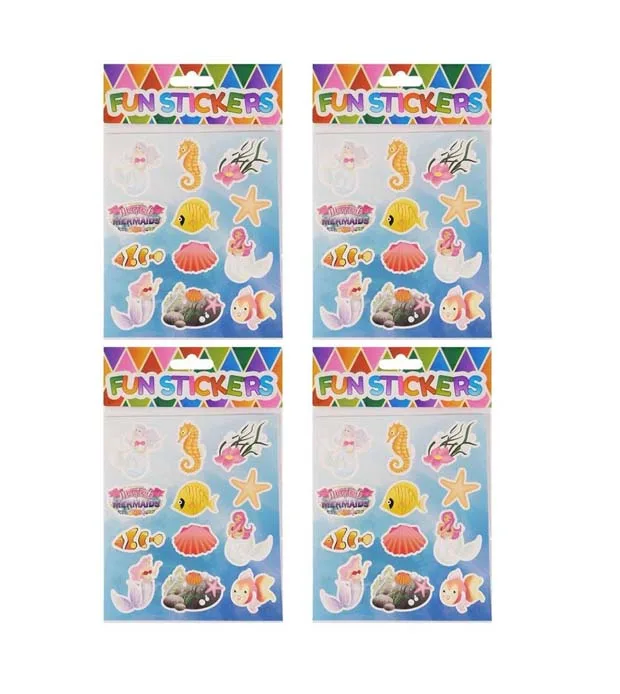 Zeemeermin stickers 4 setjes uitdelen
