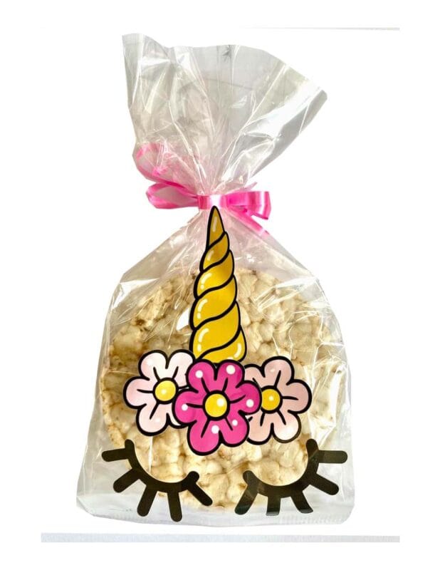 Eenhoorn traktatie magisch rijstwafel uitdelen