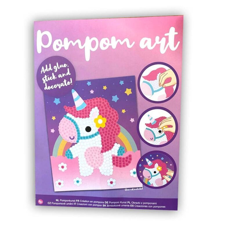 Eenhoorn maken, plak pompoentjes en stickers voor peuters en kleuters